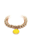 Fashion Smiley Face Metal Bead Bracelet