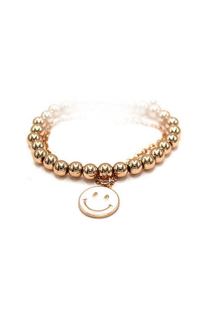 Fashion Smiley Face Metal Bead Bracelet