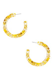 Clear Flower Hoop Earring