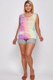 Tie Dye Tank With Studded Detail To