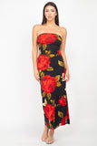 Floral Strapless Maxi Dress