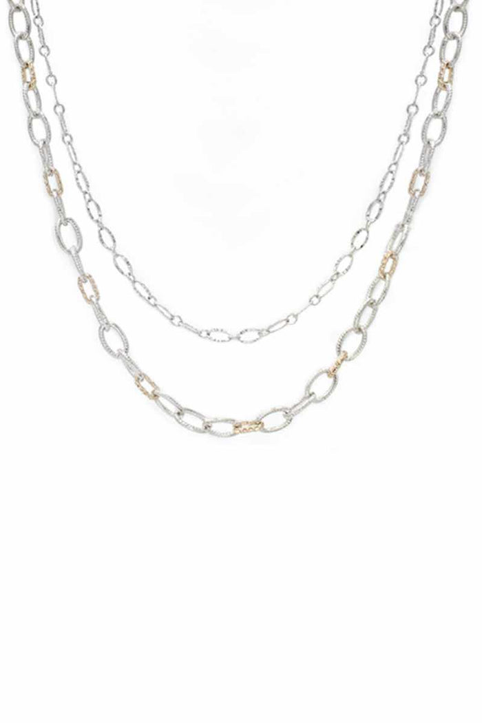 2 Layered Metal Chain Necklace