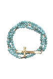 Multi Layer Bead Metal Cross Bracelet