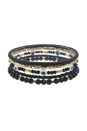 Multi Layer Metal Bead Eye Bracelet