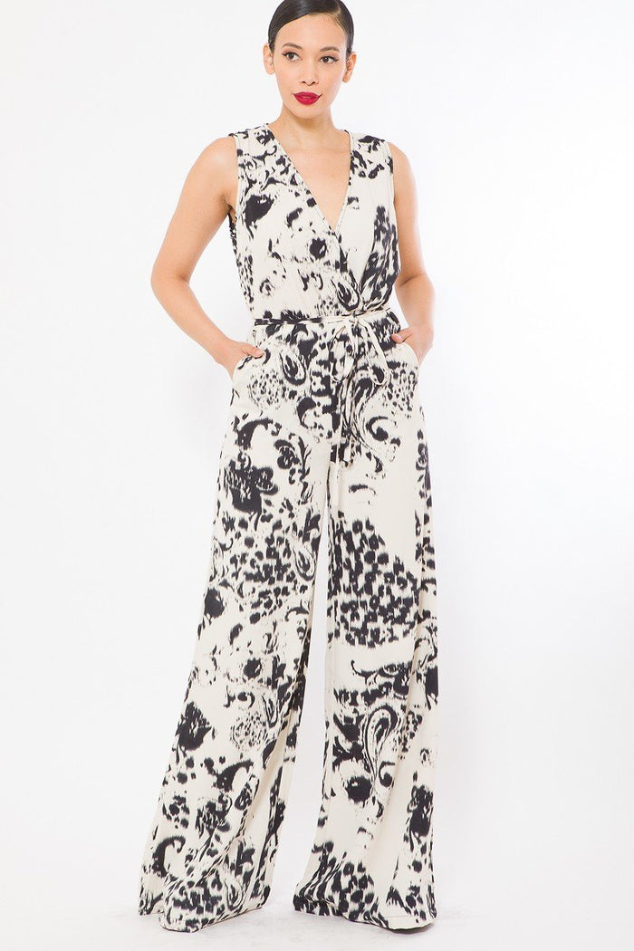 Tie Dye Print Fashion Woven Jumpsuit