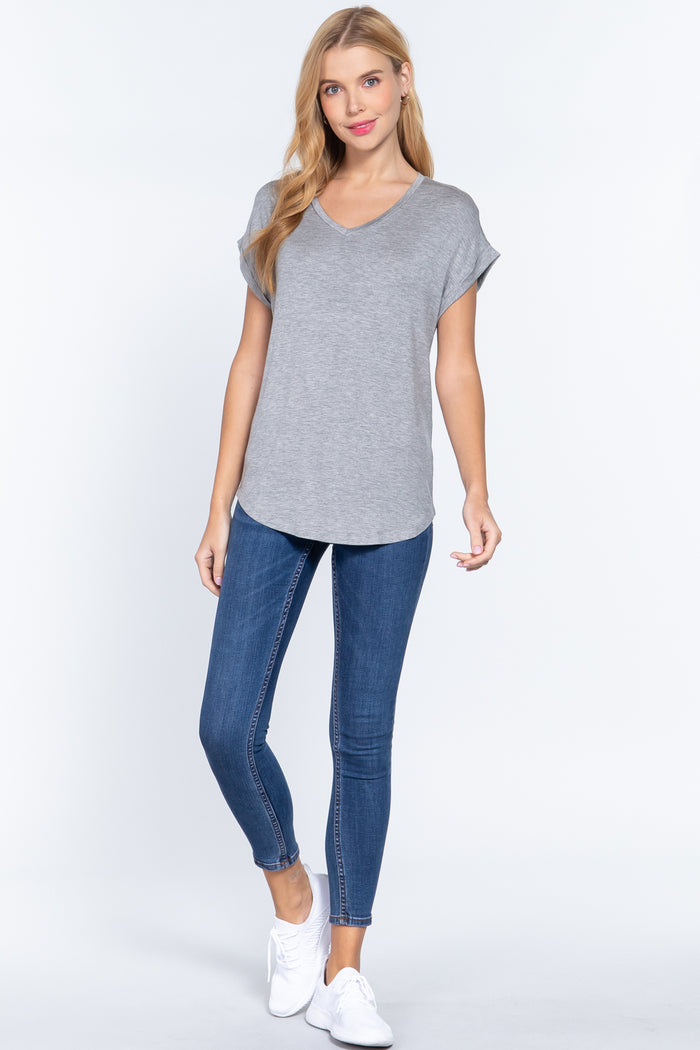 Dolman Slv V-neck Rayon Jersey Top