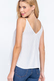 V-neck Cami Dot Printed Woven Top