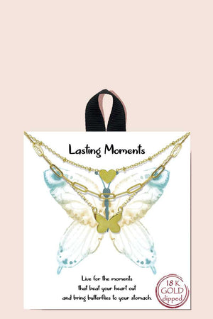 Blb Lasting Moments Layered Butterfly Necklace