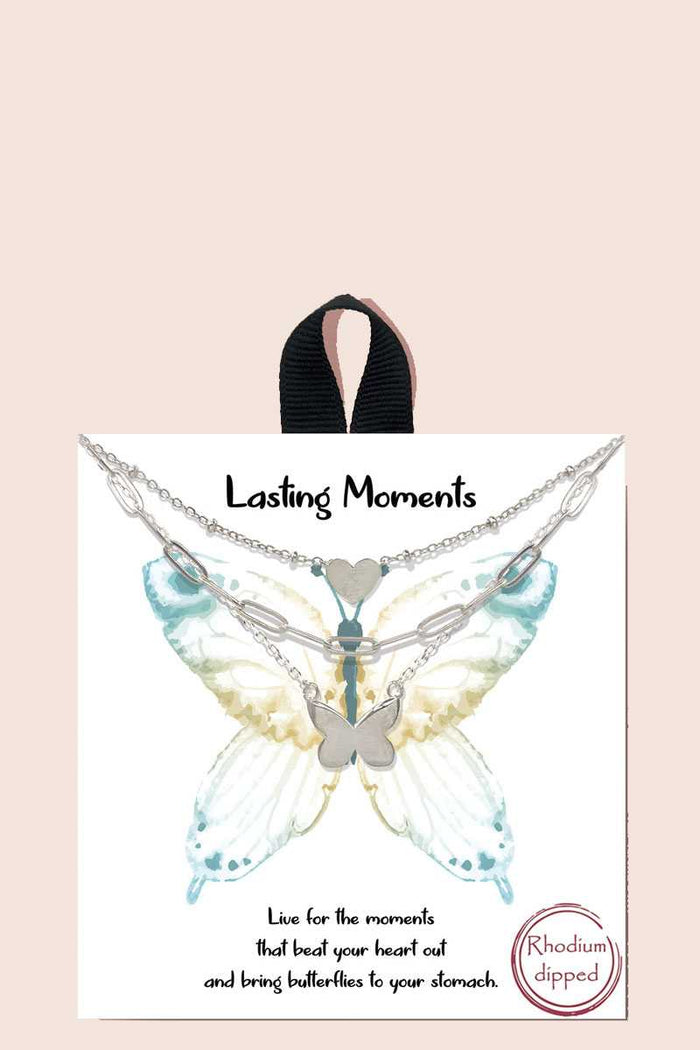 Blb Lasting Moments Layered Butterfly Necklace