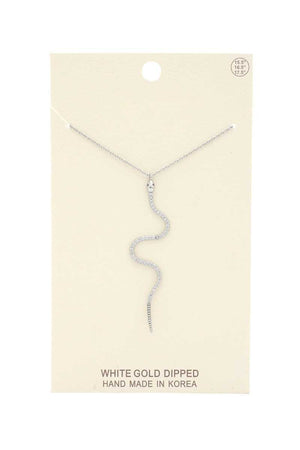 Rhinestone Snake Pendant Necklace