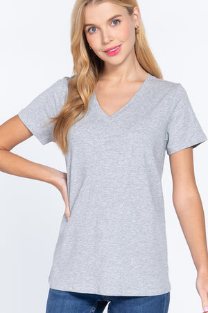 Short Sleeve V-neck Boxy Tee