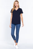 Short Sleeve V-neck Boxy Tee