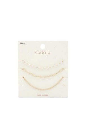 Sodajo Pearl Bead Bracelet Set