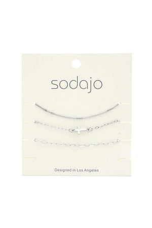 Sodajo Cross Charm Bracelet Set