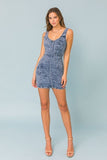 A Sleeveless Denim Mini Dress