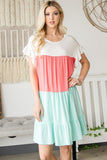 Tiered Colorblock Mini Dress