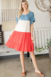 Tiered Colorblock Mini Dress