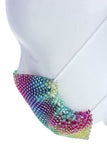 Fashion Breathable Open Rhinestone Sequin Style Mask