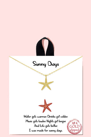 18k Gold Rhodium Dipped Sunny Days Pendant Necklace