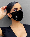 Rhinestone Bling Face Mask :Faith